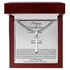 Happy Graduation - Artisan Cross with Cuban Link Chain