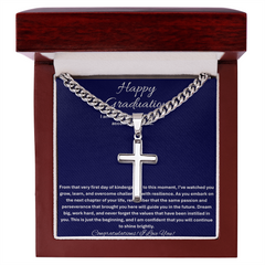 Happy Graduation, I am so proud of you - Artisan Cross with Cuban Link Chain