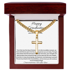 Happy Graduation - Artisan Cross with Cuban Link Chain