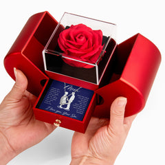 To My Mom - Forever Love Necklace with Red Heart Rose Box