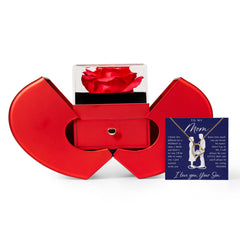 To My Mom - Forever Love Necklace with Red Heart Rose Box