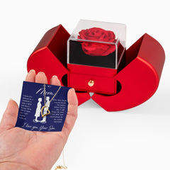 To My Mom - Forever Love Necklace with Red Heart Rose Box