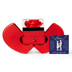 To My Mom - Alluring Beauty Necklace with Red Heart Rose Box