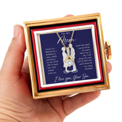 To My Mom - Alluring Beauty Necklace with Rotating Rose Gift Box