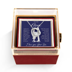 To My Mom - Forever Love Necklace with Rotating Rose Gift Box