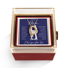 To My Mom - Forever Love Necklace with Rotating Rose Gift Box