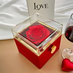 To My Mom - Love Knot Necklace with Rotating Rose Gift Box