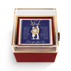 To My Mom - Love Knot Necklace with Rotating Rose Gift Box