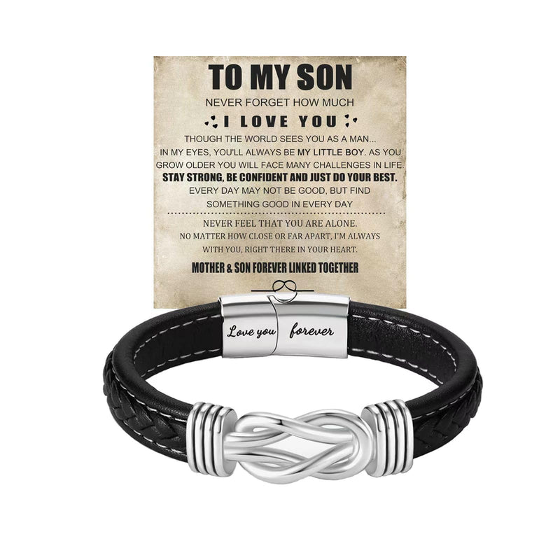 Son's Infinity Bracelet Gift Set | Love You Forever Gift from Mom and Dad