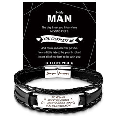 To My Man Leather Bracelet | Love You Forever Gift for Him