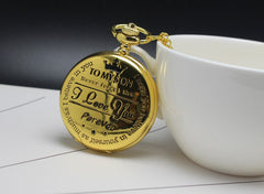 To My Son Vintage Black Quartz Pocket Watch | Love You Forever Gift from Mom or Dad