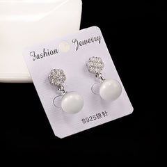 Round Pearl Long Earrings