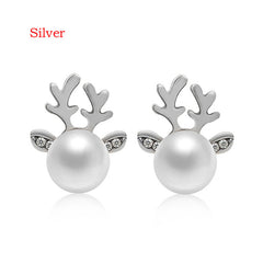 Christmas Pearl Antler Earrings and Studs