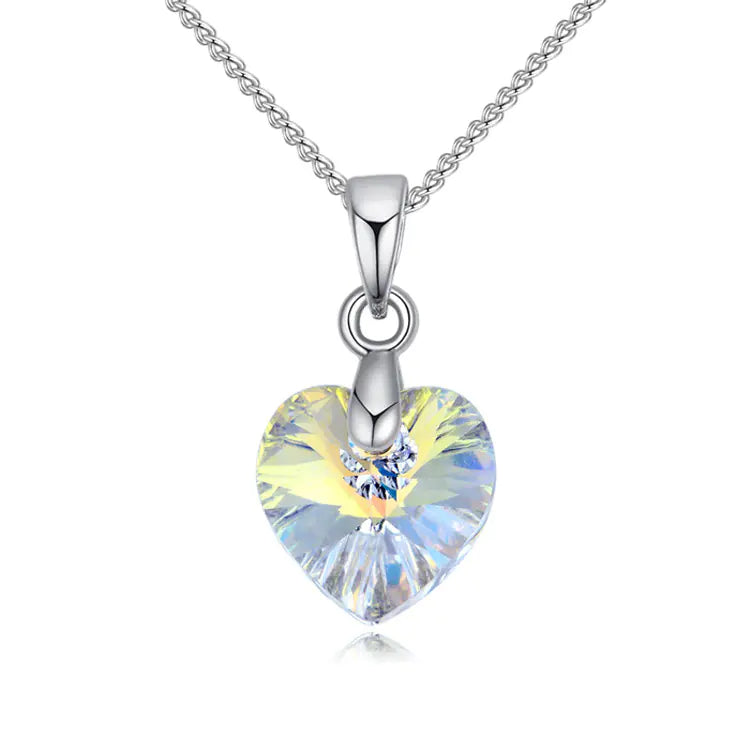 Austrian Crystal Necklace with Heart-Shaped Pendant