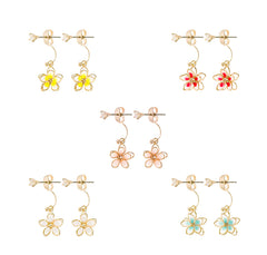 Double-Sided Cherry Blossom U-Shaped Ear Clips