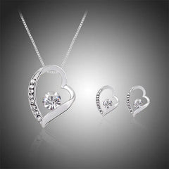 Heart Necklace and Earring Set