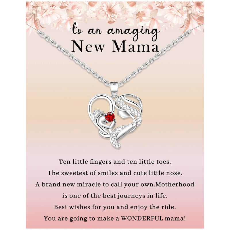 New Mom Heart Necklace