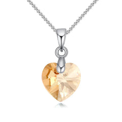 Austrian Crystal Necklace with Heart-Shaped Pendant