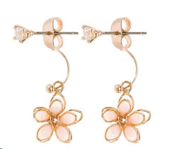 Double-Sided Cherry Blossom U-Shaped Ear Clips