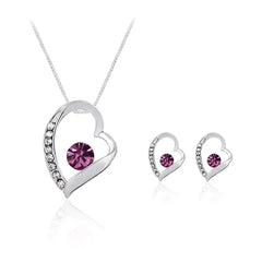 Heart Necklace and Earring Set