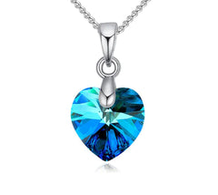 Austrian Crystal Necklace with Heart-Shaped Pendant